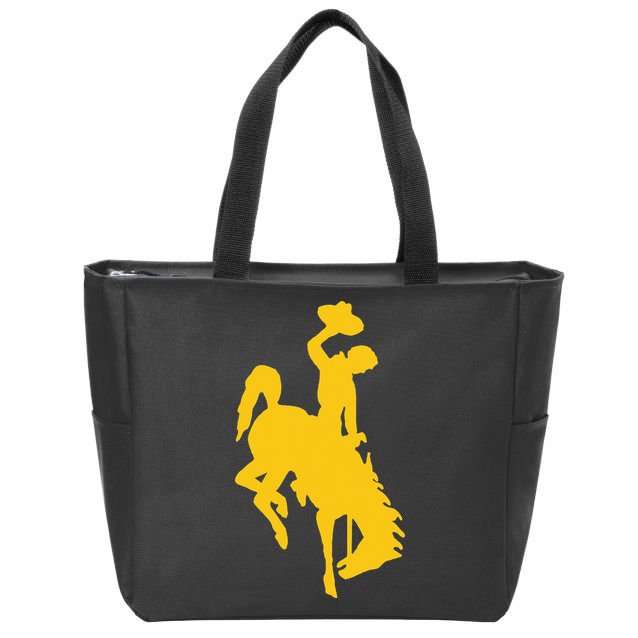 Wyoming Cowboy Riding A Bucking Horse Zip Tote Bag