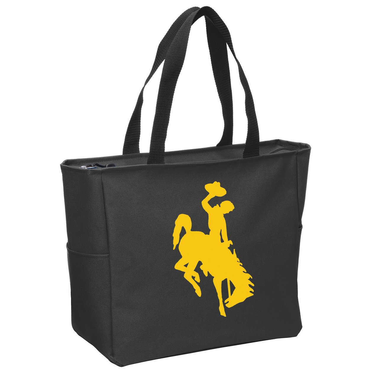 Wyoming Cowboy Riding A Bucking Horse Zip Tote Bag