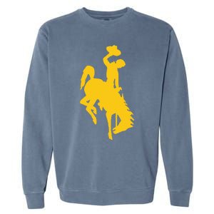 Wyoming Cowboy Riding A Bucking Horse Garment-Dyed Sweatshirt