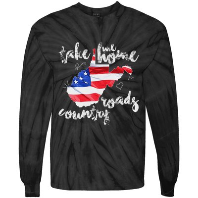 Wv Country Roads West Virginia Tie-Dye Long Sleeve Shirt