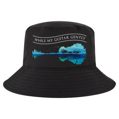 Womens Classic Rock Tee While My Guitar Gently Thebeatles Men Style VNeck Cool Comfort Performance Bucket Hat