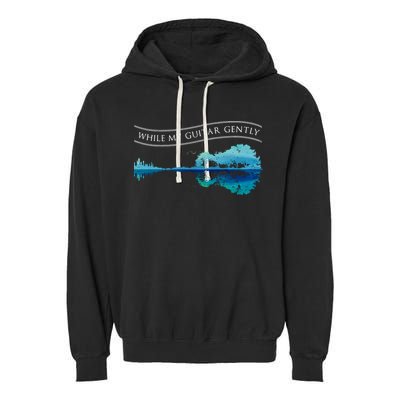 Womens Classic Rock Tee While My Guitar Gently Thebeatles Men Style VNeck Garment-Dyed Fleece Hoodie