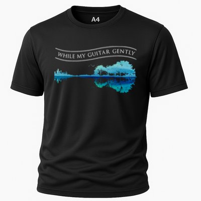 Womens Classic Rock Tee While My Guitar Gently Thebeatles Men Style VNeck Performance Shirt