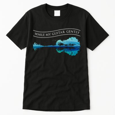 Womens Classic Rock Tee While My Guitar Gently Thebeatles Men Style VNeck Tall T-Shirt