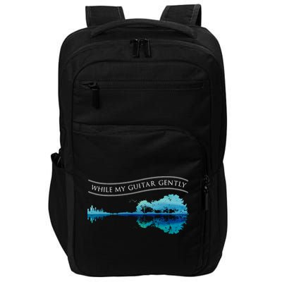 Womens Classic Rock Tee While My Guitar Gently Thebeatles Men Style VNeck Impact Tech Backpack