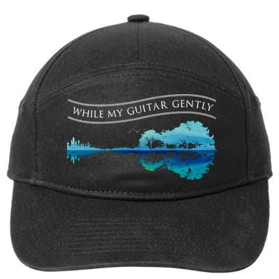 Womens Classic Rock Tee While My Guitar Gently Thebeatles Men Style VNeck 7-Panel Snapback Hat