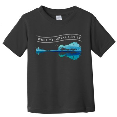 Womens Classic Rock Tee While My Guitar Gently Thebeatles Men Style VNeck Toddler T-Shirt