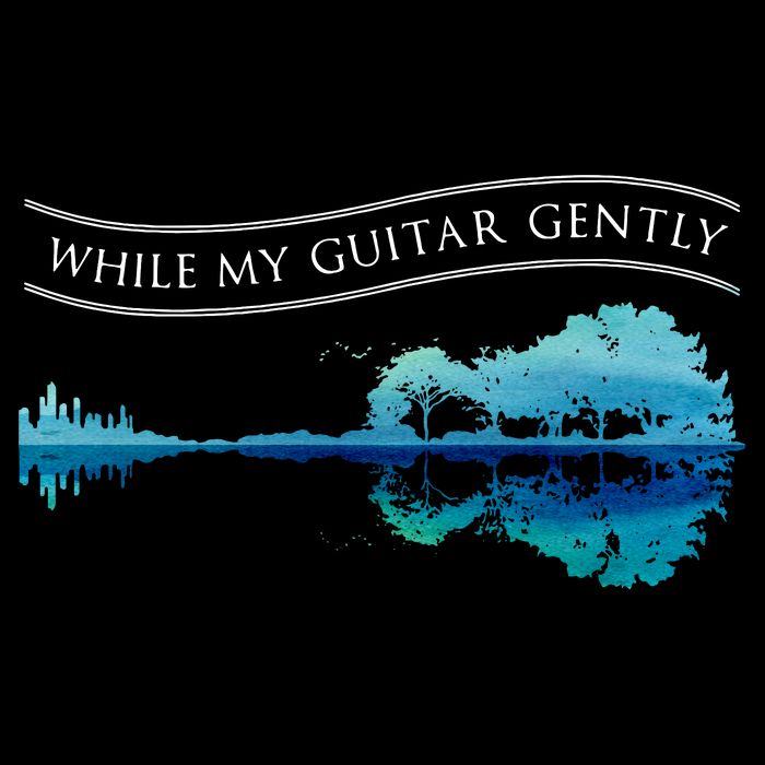 Womens Classic Rock Tee While My Guitar Gently Thebeatles Men Style VNeck Womens T-Shirt