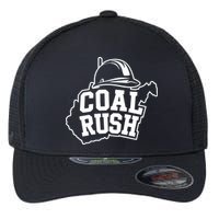 Wv Coal Rush With State And Miner Hard Hat Flexfit Unipanel Trucker Cap