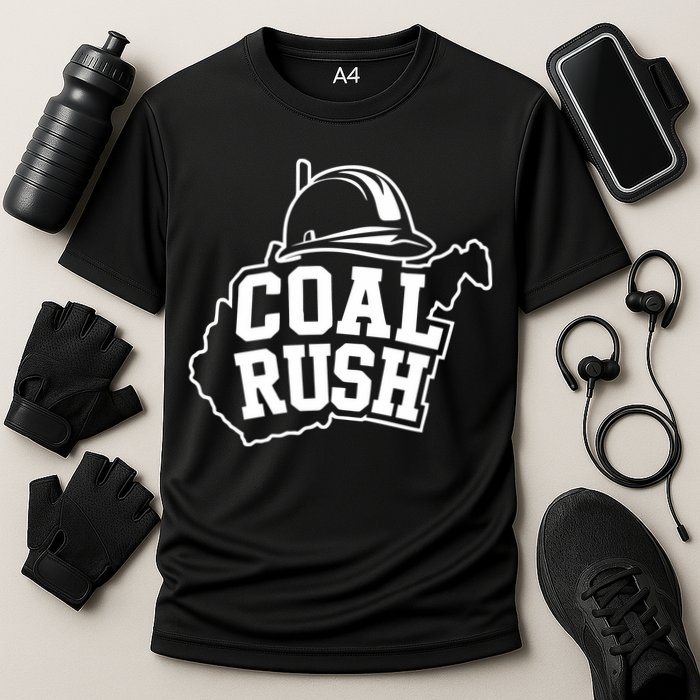 Wv Coal Rush With State And Miner Hard Hat Performance Shirt
