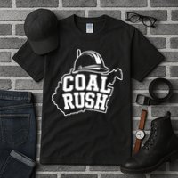 Wv Coal Rush With State And Miner Hard Hat Tall T-Shirt