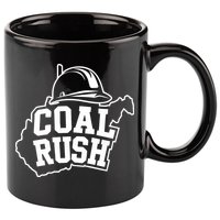 Wv Coal Rush With State And Miner Hard Hat 11oz C Handle Ceramic Mug