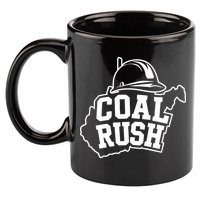 Wv Coal Rush With State And Miner Hard Hat 11oz C Handle Ceramic Mug