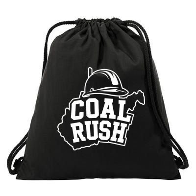 Wv Coal Rush With State And Miner Hard Hat Drawstring Bag