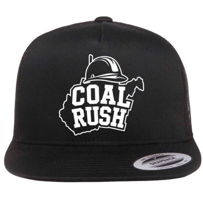 Wv Coal Rush With State And Miner Hard Hat Flatbill Hat