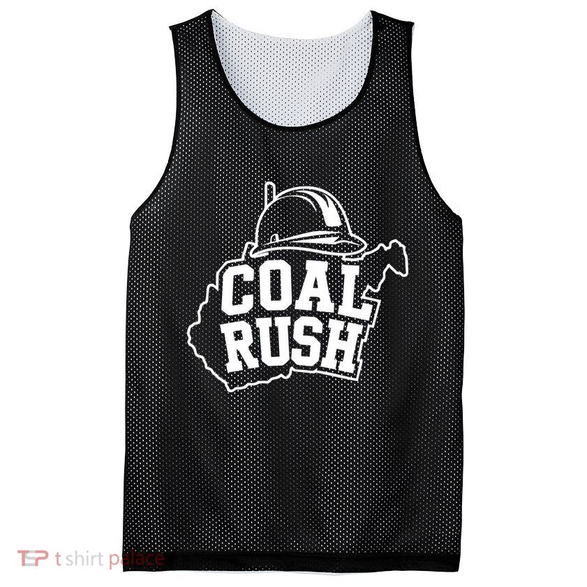Wv Coal Rush With State And Miner Hard Hat Mesh Reversible Basketball Jersey Tank