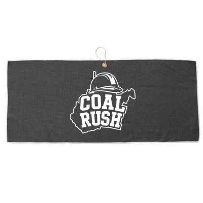 Wv Coal Rush With State And Miner Hard Hat Large Microfiber Waffle Golf Towel