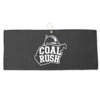 Wv Coal Rush With State And Miner Hard Hat Large Microfiber Waffle Golf Towel