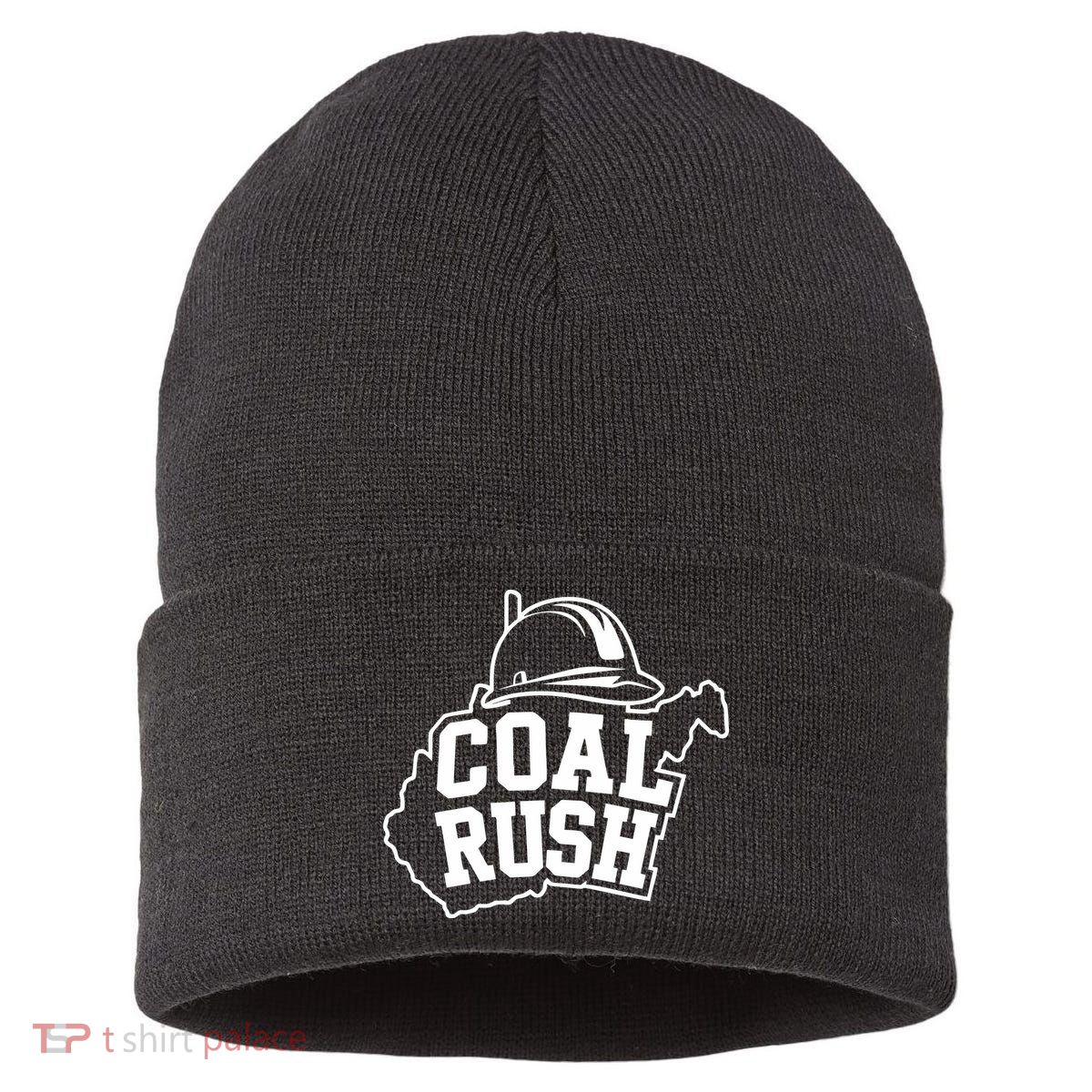 Wv Coal Rush With State And Miner Hard Hat Sustainable Knit Beanie
