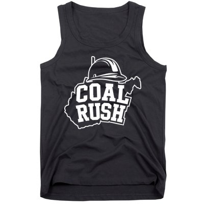 Wv Coal Rush With State And Miner Hard Hat Tank Top