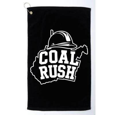 Wv Coal Rush With State And Miner Hard Hat Golf Towel