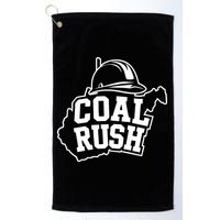 Wv Coal Rush With State And Miner Hard Hat Golf Towel
