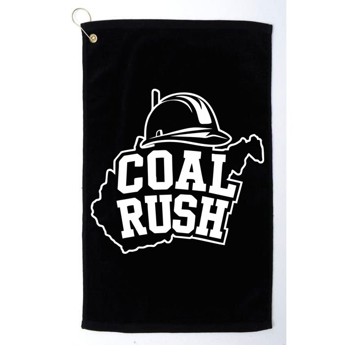 Wv Coal Rush With State And Miner Hard Hat Golf Towel