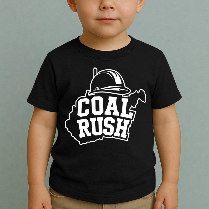 Wv Coal Rush With State And Miner Hard Hat Toddler T-Shirt