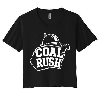 Wv Coal Rush With State And Miner Hard Hat Crop Top