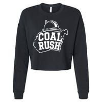 Wv Coal Rush With State And Miner Hard Hat Cropped Pullover Crew