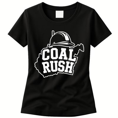 Wv Coal Rush With State And Miner Hard Hat Womens T-Shirt