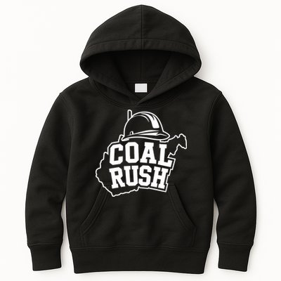 Wv Coal Rush With State And Miner Hard Hat Kids Hoodie