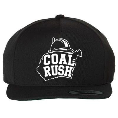 Wv Coal Rush With State And Miner Hard Hat Wool Snapback Cap