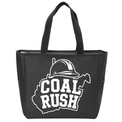 Wv Coal Rush With State And Miner Hard Hat Zip Tote Bag