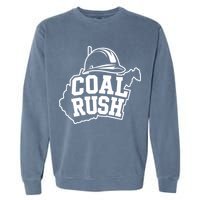 Wv Coal Rush With State And Miner Hard Hat Garment-Dyed Sweatshirt