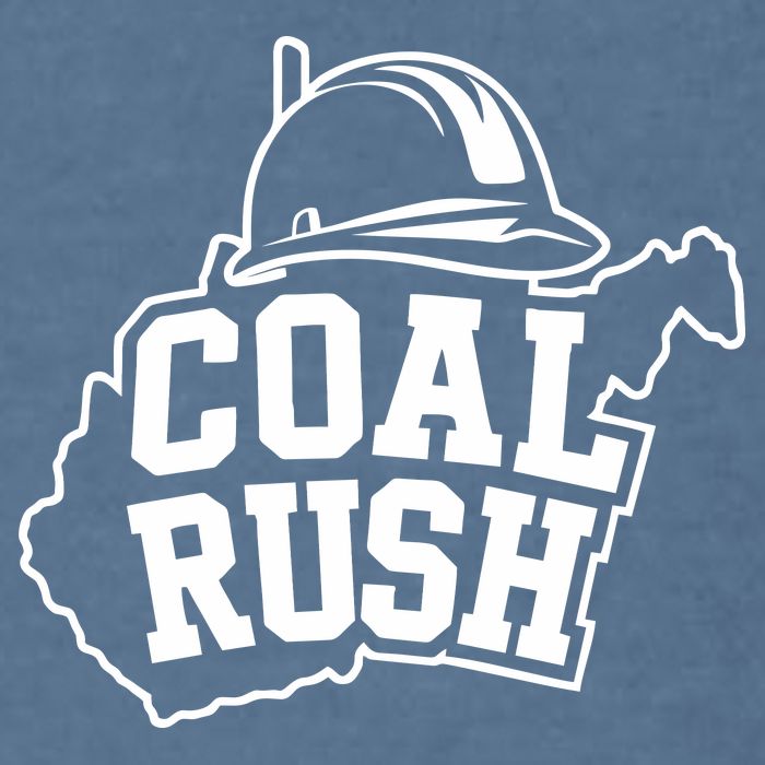 Wv Coal Rush With State And Miner Hard Hat Garment-Dyed Sweatshirt