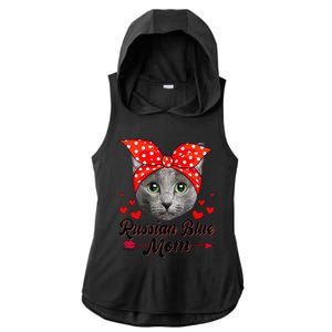 Womens Cute Russian Blue Mom Tee Cat Mom Mother's Day For Women Ladies PosiCharge Tri-Blend Wicking Draft Hoodie Tank