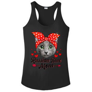 Womens Cute Russian Blue Mom Tee Cat Mom Mother's Day For Women Ladies PosiCharge Competitor Racerback Tank