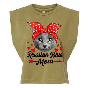 Womens Cute Russian Blue Mom Tee Cat Mom Mother's Day For Women Garment-Dyed Women's Muscle Tee