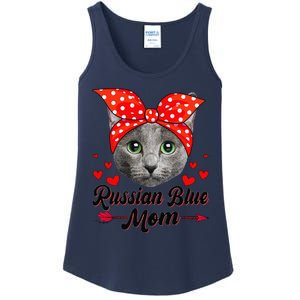 Womens Cute Russian Blue Mom Tee Cat Mom Mother's Day For Women Ladies Essential Tank