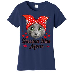 Womens Cute Russian Blue Mom Tee Cat Mom Mother's Day For Women Women's T-Shirt