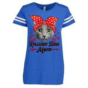 Womens Cute Russian Blue Mom Tee Cat Mom Mother's Day For Women Enza Ladies Jersey Football T-Shirt