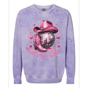 Western Cowgirl Rodeo Disco Retro Bachelorette Party Colorblast Crewneck Sweatshirt