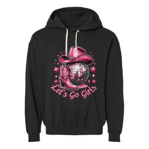 Western Cowgirl Rodeo Disco Retro Bachelorette Party Garment-Dyed Fleece Hoodie