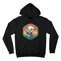 Whimsical Cartoon Retro Sunset Fun Karate Fox Hoodie