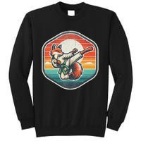 Whimsical Cartoon Retro Sunset Fun Karate Fox Sweatshirt