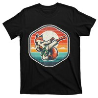 Whimsical Cartoon Retro Sunset Fun Karate Fox T-Shirt