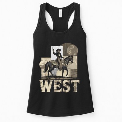 Western Cowboy Rodeo Horse Riding Vintage Retro Womens Tank Top