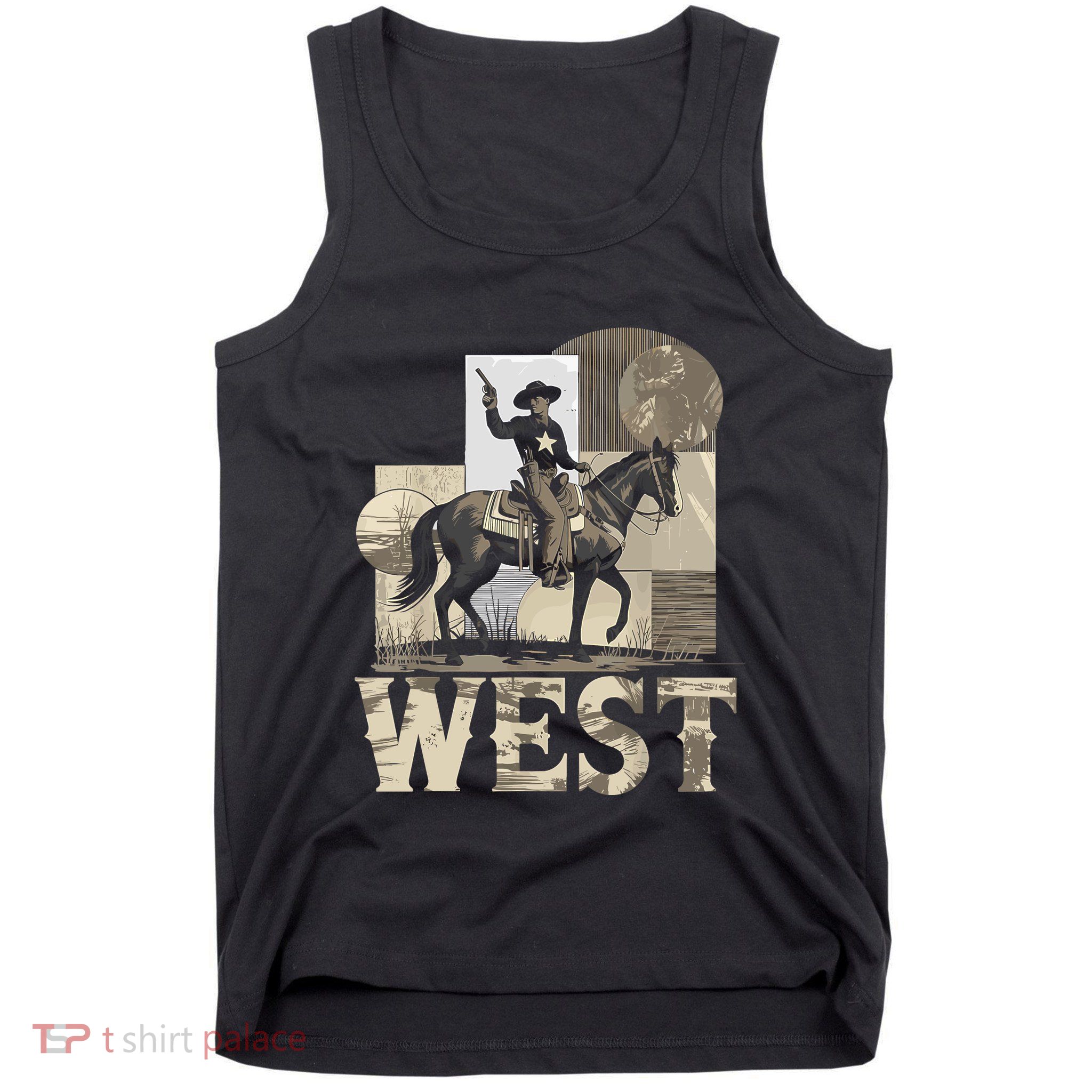 Western Cowboy Rodeo Horse Riding Vintage Retro Tank Top