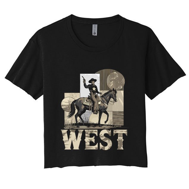 Western Cowboy Rodeo Horse Riding Vintage Retro Crop Top